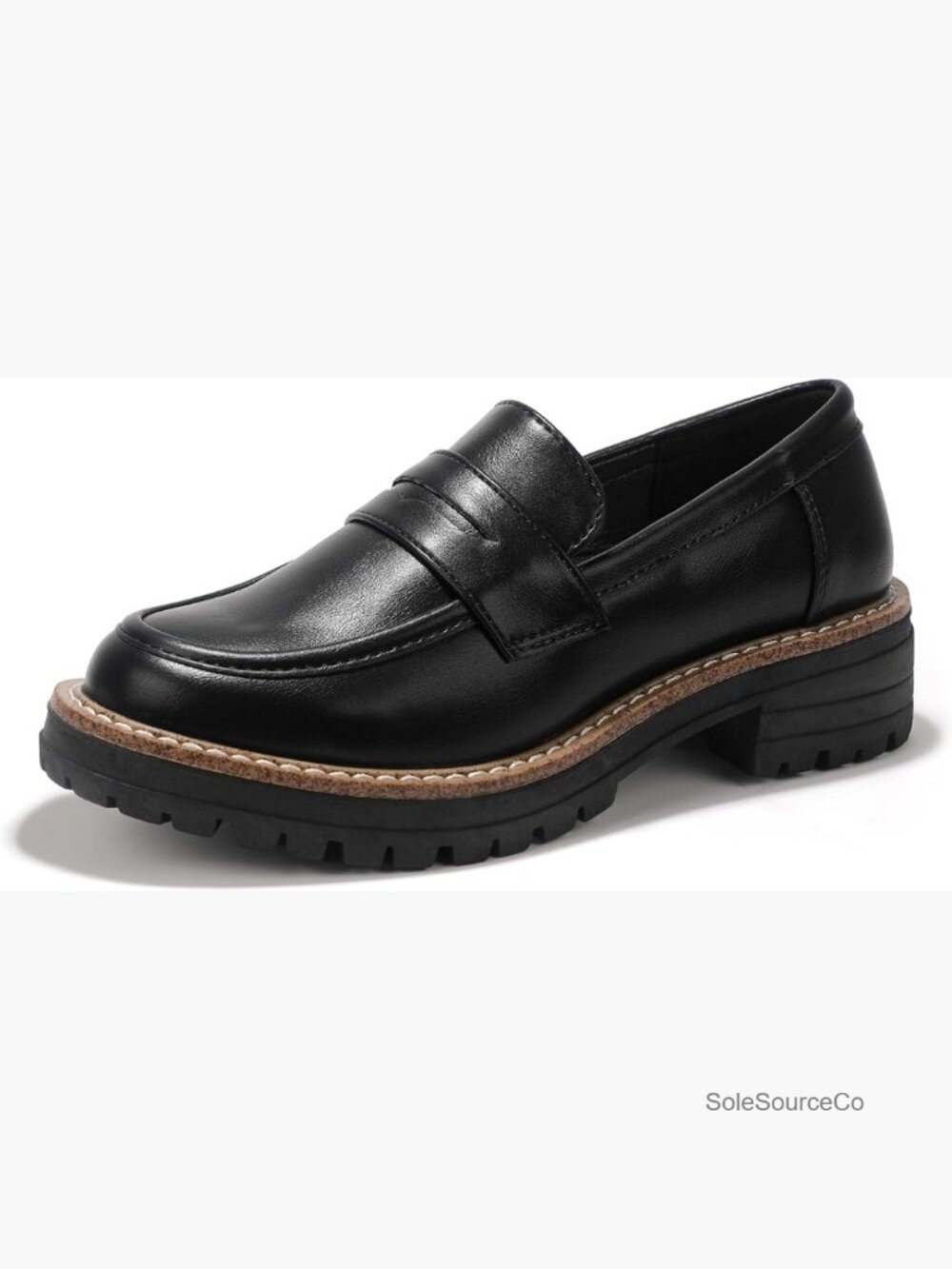 Chunky Platform Loafers - Heeled Penny Loafers for Women Slip On Dressy Work